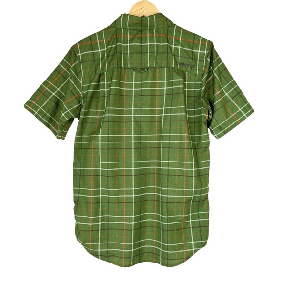 Marmot Small Syrocco SS UPF 25 Button Lightweight Hiking Camp Shirt Green NWT - Picture 2 of 8